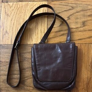 HOBO Brown Leather Messenger Bag with Minimalist Flap Design